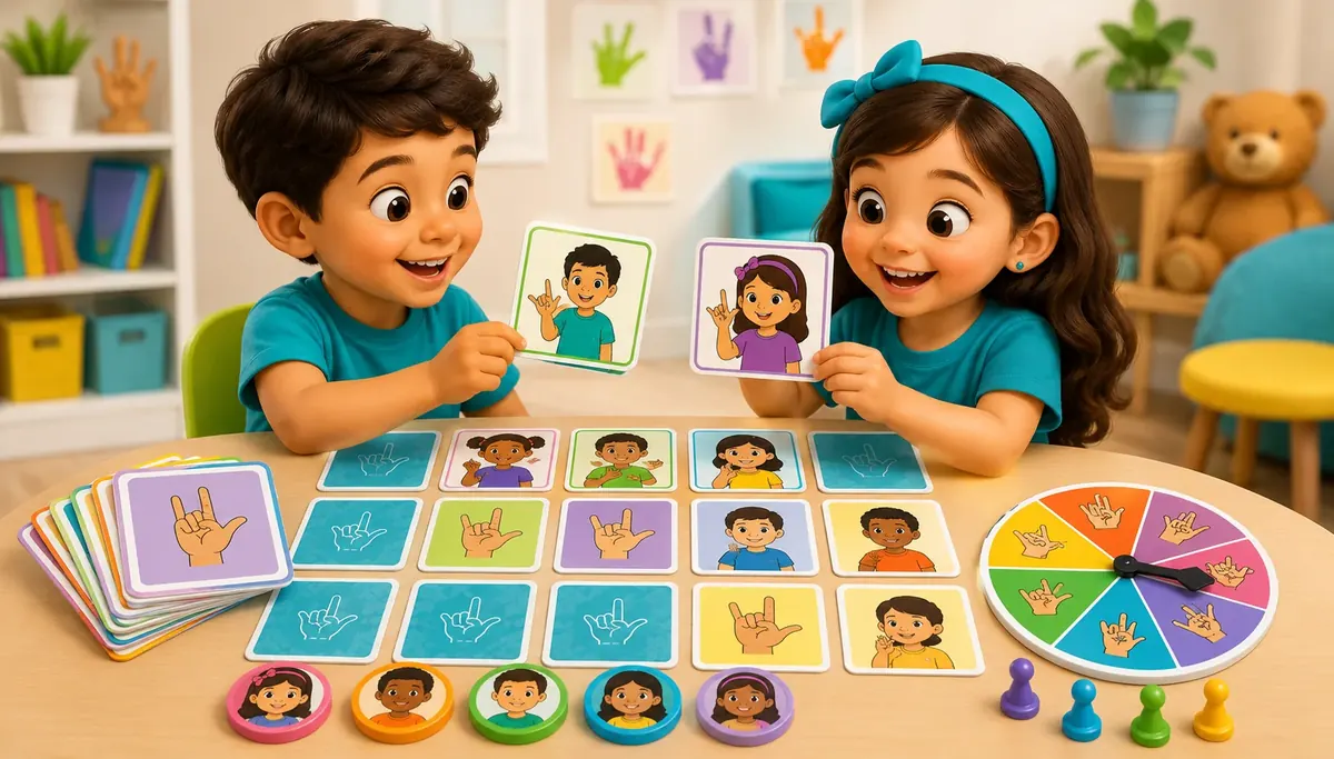 Tablet with an educational sign language app for school