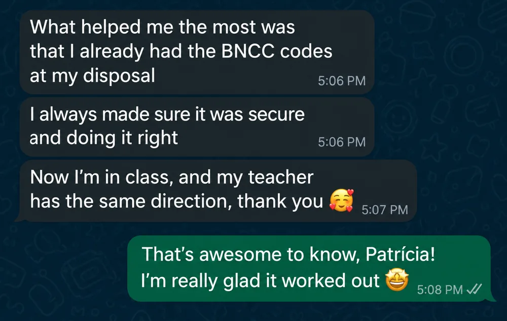 Real teacher feedback via WhatsApp 2