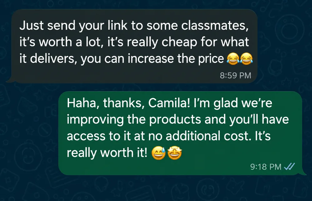 Real teacher feedback via WhatsApp 3