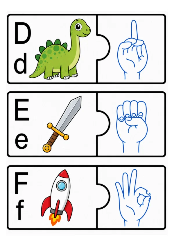 Example of the Sign Language Alphabet Puzzle game