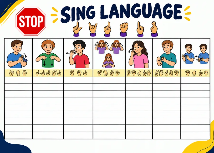 Example of the Sign Language STOP game