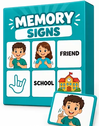 Sign Memory Game — box and cards